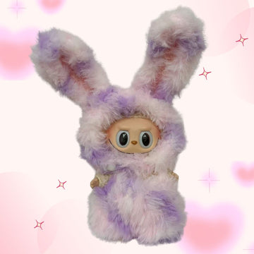 Handmade Pastel Bunny Outfit for Labubu Doll – Soft and Fluffy Bunny Costume