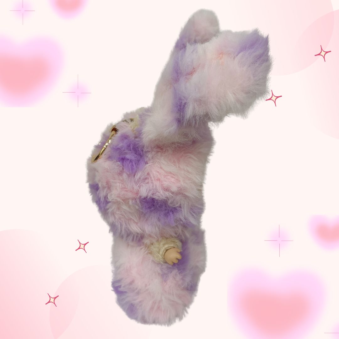 Handmade Pastel Bunny Outfit for Labubu Doll – Soft and Fluffy Bunny Costume