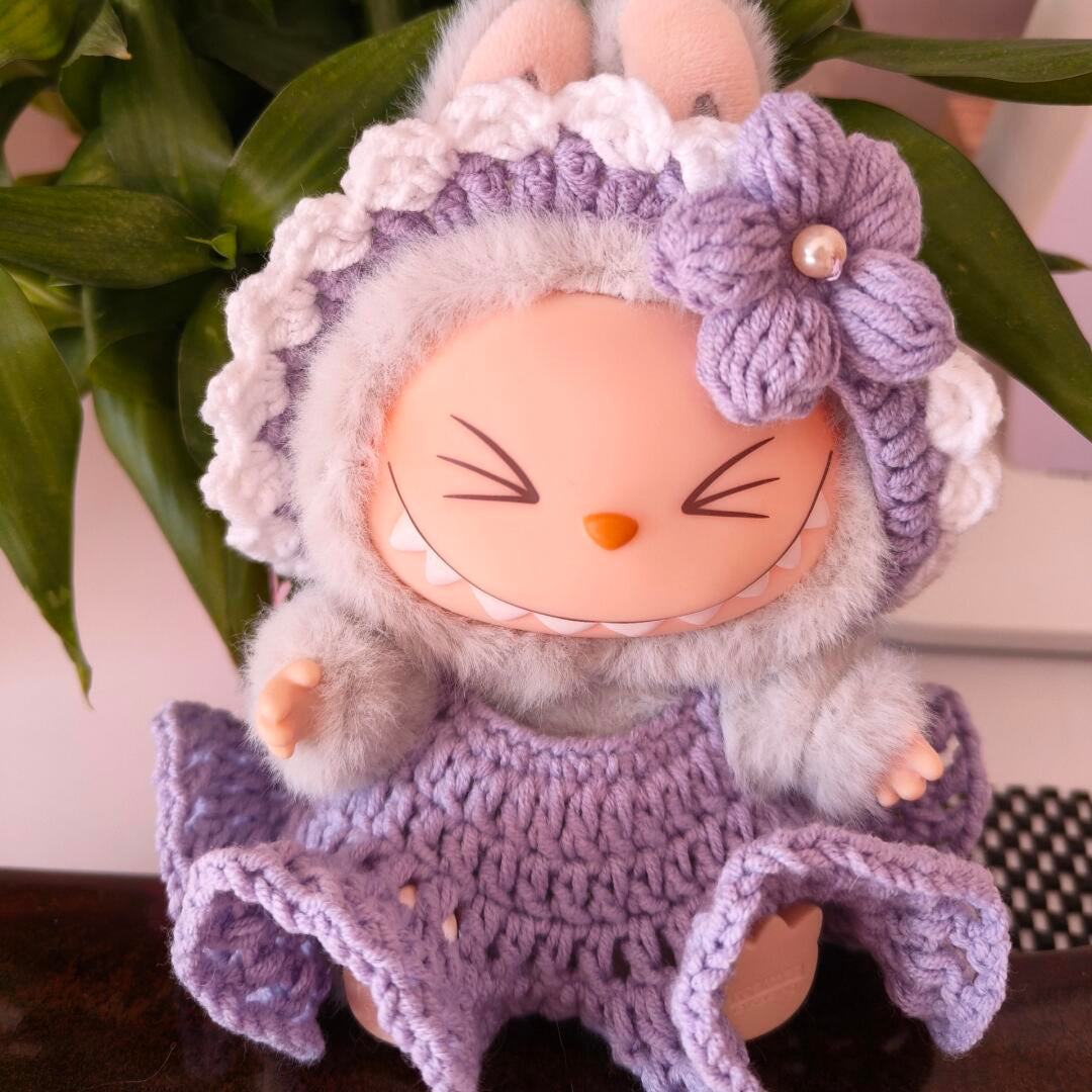 Handmade Crochet Clothes for Labubu Doll | Cute Mushroom Theme Outfit | Perfect Gift for Collectors