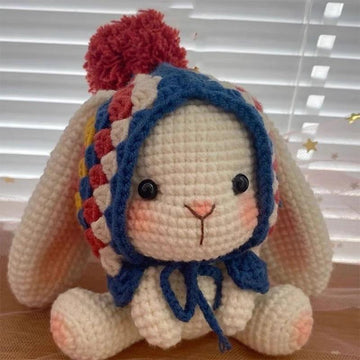 Adorable Crochet Rabbit Keychain Grandma Chic Plush Bunny Toy Handmade Decorative Hanging Ornament