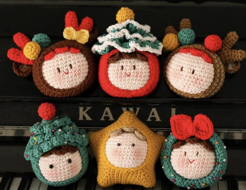 Handmade Crochet Christmas Star Dolls | Amigurumi Holiday Decor | Cute Christmas Gift