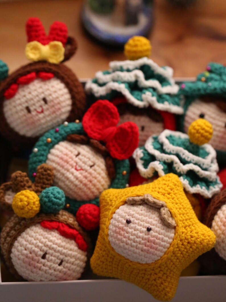 Handmade Crochet Christmas Star Dolls | Amigurumi Holiday Decor | Cute Christmas Gift