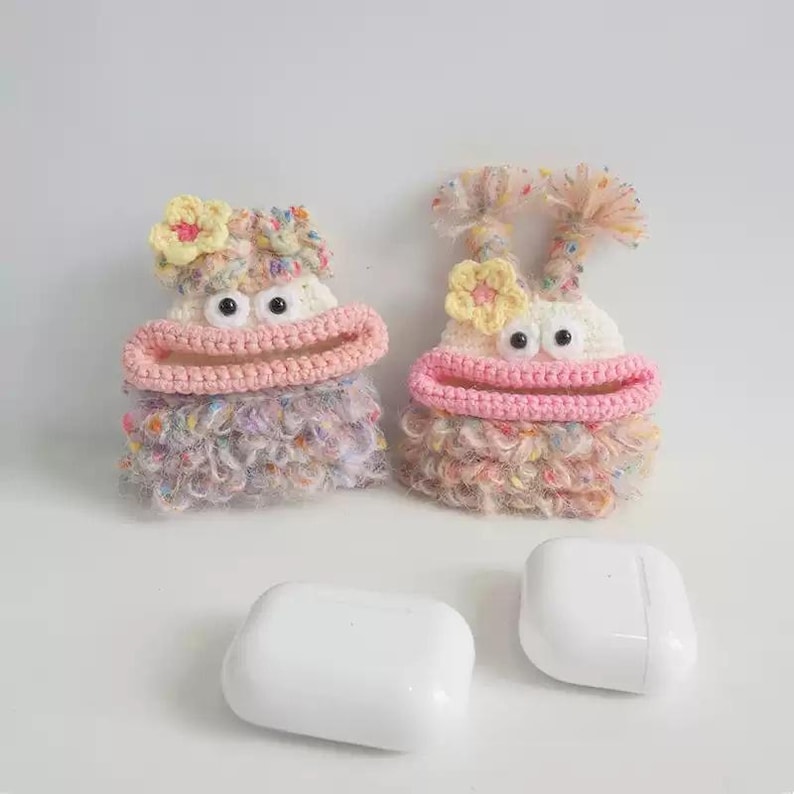 Handmade Crochet AirPods Case | Cute Amigurumi Monster Pouch | Fun & Protective Earbuds Holder